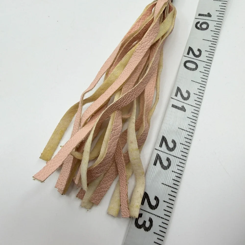 Boho White Howlite Bead Long Necklace Pink Faux Leather Tassel Statement